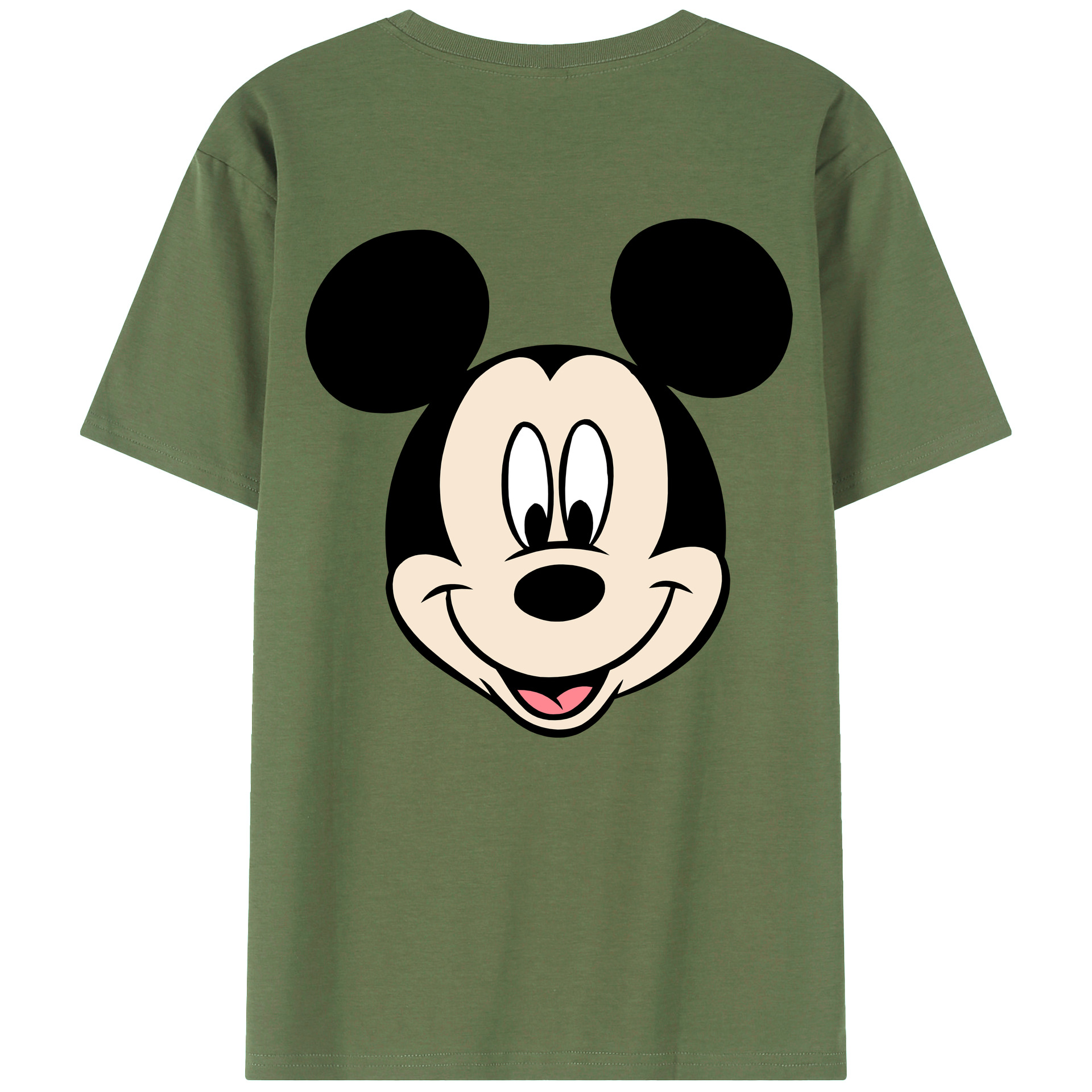 ミッキーマウス Mickey Mouse 綿100％ メンズ半袖Tシャツ（バックプリント） 通気性